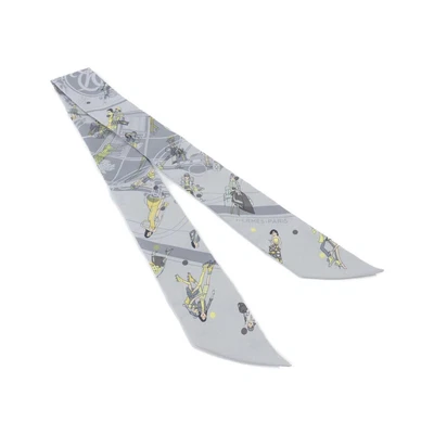 $185.18 • Buy Authentic HERMES EX-LIBRIS LES PARISIENNE Twilly 063416S Scarf  #260-004-669-...