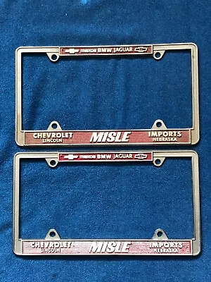 MISLE Chevrolet LINCOLN NE Vintage LICENSE Plate METAL Frames BMW Mazda JAGUAR • $295