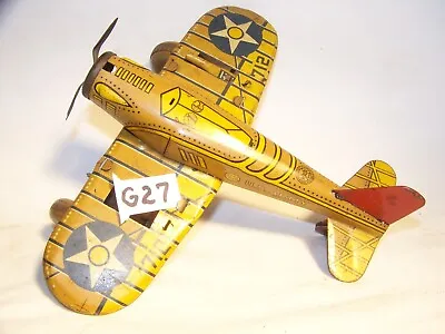 G27.  VINTAGE 1930’s MARX US Army TIN WIND UP Sparkeling.AIRPLANE .Used • $99.99
