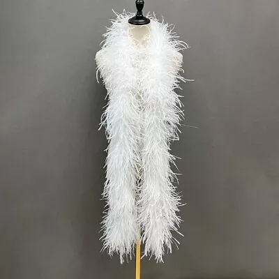 200cm Feather Boa 6 Ply Fluffy Ostrich Feather Trim Wedding Decoration Stripes • $57.82