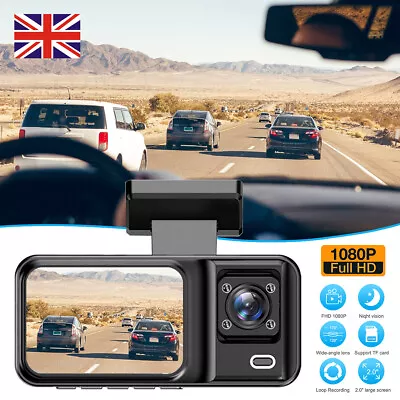 Car Dash Camera With 32GB SD Card HD 1080P Dual Lens Front And Inside Cam 2  LCD • £21.99