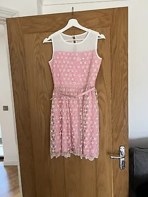 Yumi Girls Pink And Lace Detail Dress - Size 13-14 Years • £9.99