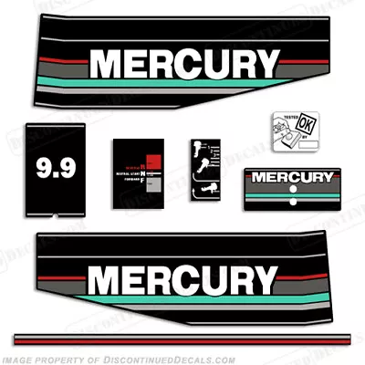 Fits Mercury 1992 9.9HP Outboard Engine Decals - Aqua • $69.95