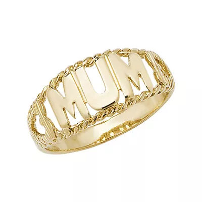 9ct Gold Hallmarked Fancy Mum Ring  • £120