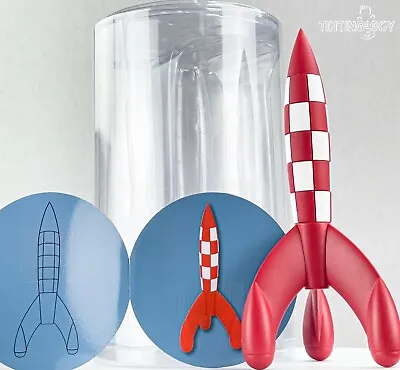 Tintin Figurine Moulinsart 42615 Moon Rocket 17cm Model Herge Fusee Lunaire • $55.98