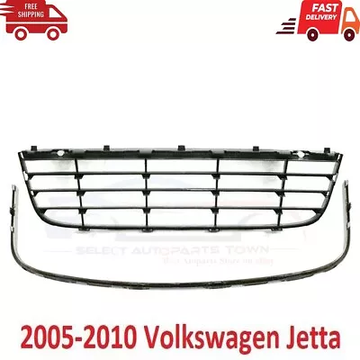 New Fits 2005-2010 Volkswagen Jetta Front Bumper Lower Grille & Chrome Trim Set • $64.50
