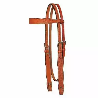 Circle Y Shaped Floral Browband Headstall Regular Oil • $86.99