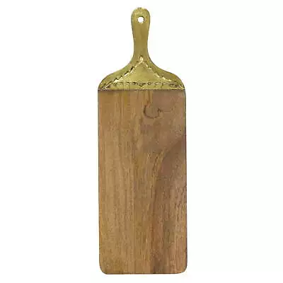 Brown Mango Wood Cutting Board With Gold Accents • $20.02