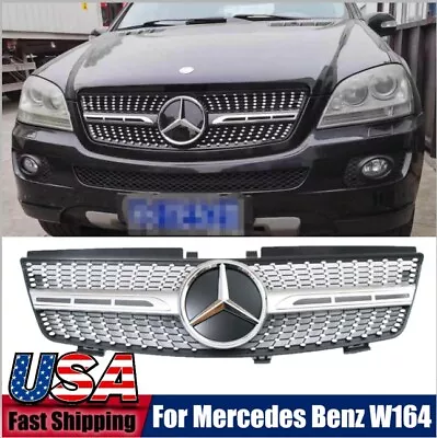 Front Grill Grille W/3D Star For Mercedes W164 2005-2008 ML350 ML500 ML63 ML550 • $79.88