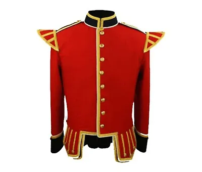 Scottish Men's Doublet Kilt Jacket Highland Red Military Uniform Doublet Jacket • $79.99