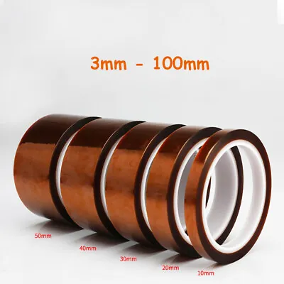 33M High Temperature Heat Resistant Tape Polyimide Kapton-Tape Width 3mm - 100mm • £2.27