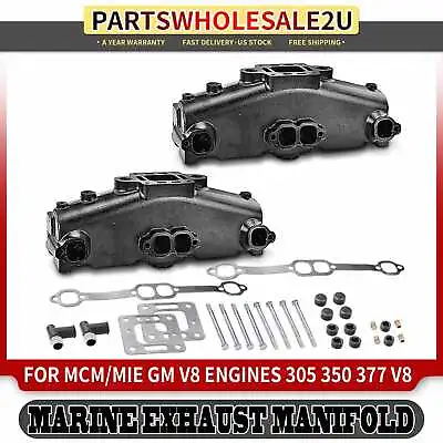 2x Marine Exhaust Manifold With Gasket For MCM/MIE GM V8 Engines V8 5.0L 5.7L • $399.99