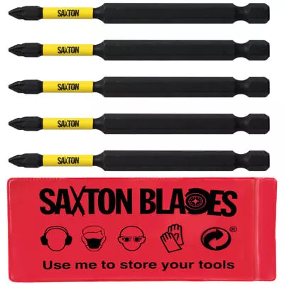 5 X Saxton 89mm PZ1 Magnetic Impact Screwdriver Driver Bits Set • £7.99