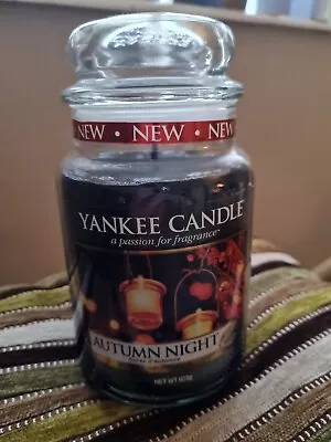 YANKEE CANDLE Large Jar Autumn Night. 2016 Pour. 623g. 22oz. 110-150 New. VHTF. • £31