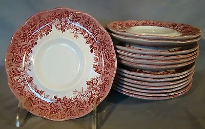 J & G Meakin Romantic England Pink Transfer Anne Hathaway's Cottage Saucers • $9