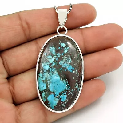 Natural Turquoise Gemstone Pendant Boho 925 Sterling Silver For Women M15 • $101.93