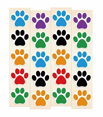 Dog Paw Print Stickers | 1.5  Wide | Doggy Foot Print Stickers 100 Pack • $3