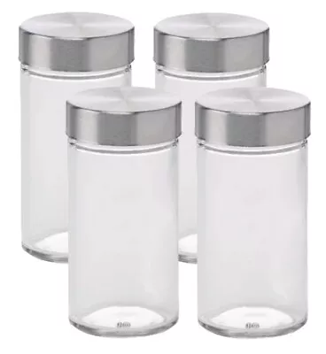 4 PACK Kamenstein 3 Oz. Best Glass Spice Storage Jar Stainless Steel Cap Kitchen • $14.99