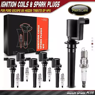 6x Ignition Coils & 6x Spark Plugs For Ford Escape BA Mazda Tribute EP MPV 3.0L • $99.99