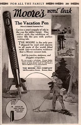 Ad Lot Of 2 1900 A -  17 Ads  Moore   Fountain Pen  Fly Fisherman Lambert Art  • $12.99