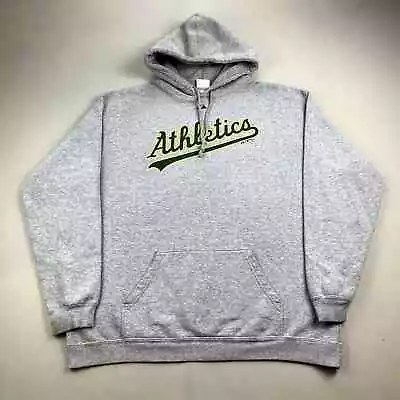 Vintage Oakland Athletics Hoodie Sweatshirt Adult XL Gray Majestic A's Baseball • $27.99