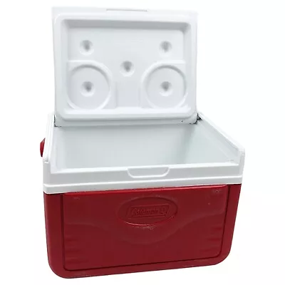 Vintage Coleman Flip Lid Red Personal Mini Cooler 5205 5QT Lunch Box 6 Pack • $14.22