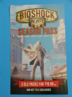 Bioshock Infinite 2013 Xbox Season Pass Flyer - No Game - No Codes Or Download • £9.50