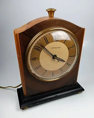 Vintage Electric Table Mantel Clock CHRONMASTER 1930s Wood Case Working • $39.99