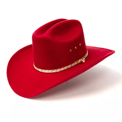 NEW! Western Express Faux Felt Cowboy Hat - Elastic - Adult Or Kids - Red • $49.95