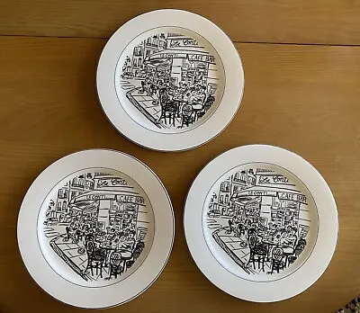 3 Mikasa Parisian Scene Ultima Fine China Dinner Plate 10.5 Inches • $40