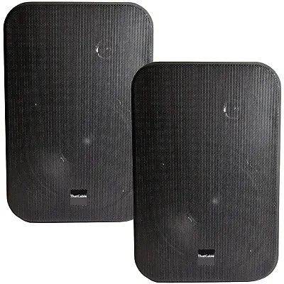 2x 6.5  200W Moisture Resistant Stereo Loud Speakers 8Ohm Black Wall Mounted • £79.99