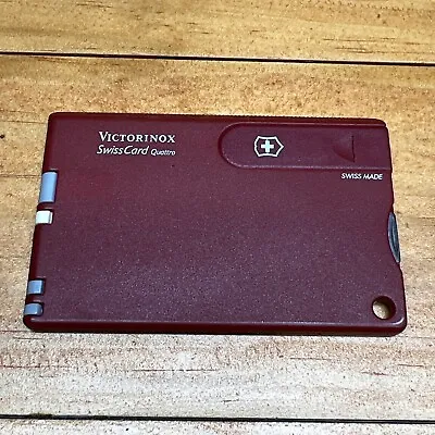 VINTAGE VICTORINOX SWISS CARD Wallet Rare Red Multi-Tool Knife SwissCard Quattro • $24.99