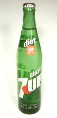 Vintage ACL Soda POP Bottle: Full LATE ISSUE DIET 7-UP Of WHEELING W. VA -16 Oz • $14.99