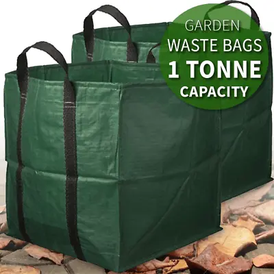 £10.95 • Buy 1 Tonne Heavy Duty Large Garden Waste Bag Sack Refuse Rubbish Grass Weed PAIR