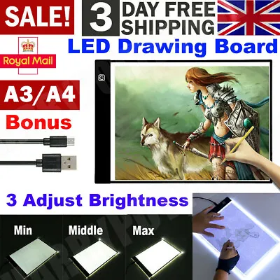 £10.59 • Buy A3 LED Drawing Tracing Board Light Box Tattoo Art Stencil UltraThin Lightbox Pad