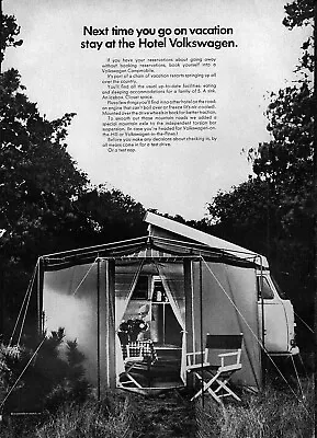 1968 VW Campmobile Camper Van Bus  Hotel Volkswagen  Original Ad  • $16.47