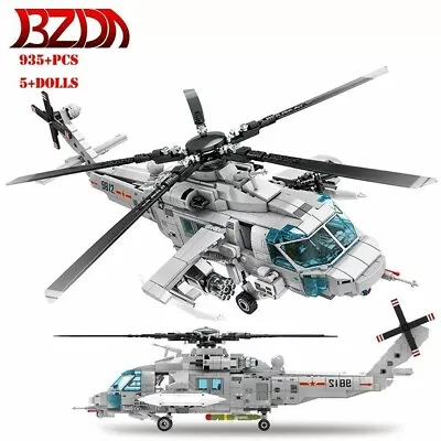 Building Blocks Set MOC Military Z20 Attack Helicopter Bricks Model Kids Toy DIY • $47.17