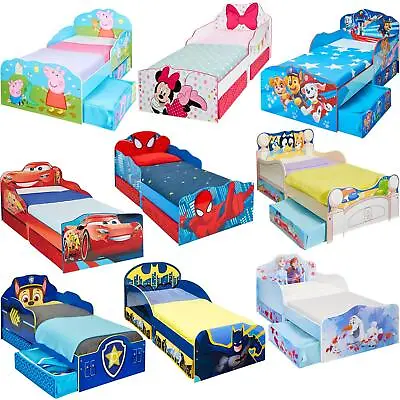 Toddler Beds Cot With Storage Character Disney Boys Girls + Mattress Option • £259.99