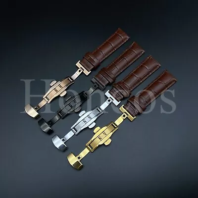 20mm Brown Leather Watch Strap Band Deployment Clasp Fits For Bulova Accutron • $17.99