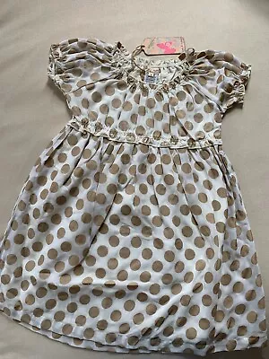 New Nwt Mimi & Maggie Size 4 Jasmine Babydoll Shimmer Polka Dots Party Dress ❤️ • $25.25