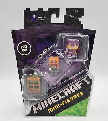 Minecraft Mini-Figures Obsidian Series 4 Alex Enchanted Armor Skeleton Zombie  • $14.99