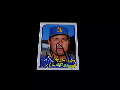 Mike Campbell Autographed 1989 Topps Baseball Card #143 Rookie Mariners AUTO NM • $25