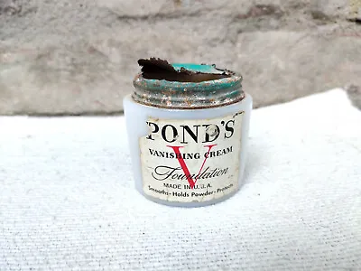 1940s Vintage Ponds Vanishing Cream Foundation Jar USA Collectible Rare G1044 • £19.38