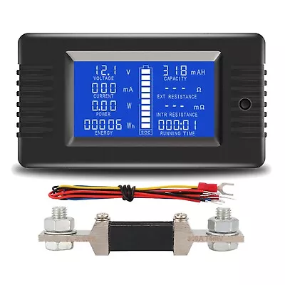 DC Battery Monitor Meter LCD Display 0-200V 0-300A Shunt Digital Multimeter • $22.90