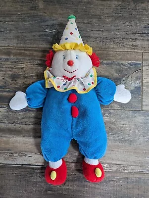 Vintage 20  Eden Clown Blue Terry Cloth Polka Dot Hat Plush Stuffed Animal • $45