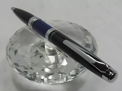 Gorgeous High Quality Montefiore Black With Blue Band Twist Ball Point Pen • $45.99