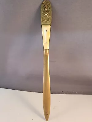 Vintage Willy Siam Buddha Brass Bone Handle Letter Opener • $13