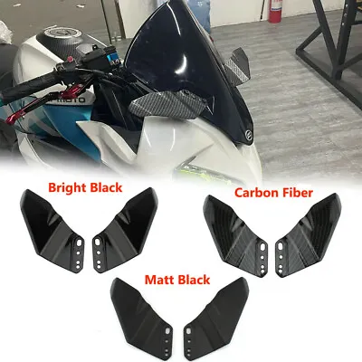 $29.68 • Buy Motorcycle Front Fairing Winglet Fin Wing Kit Spoiler For Honda Ducati Kawasaki