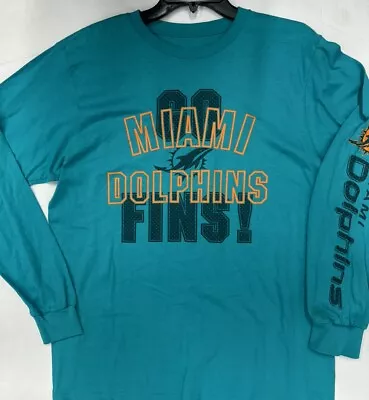 NEW Men's NFL Miami Dolphins Long Sleeve Shirt Majestic Large Aqua • $16.99