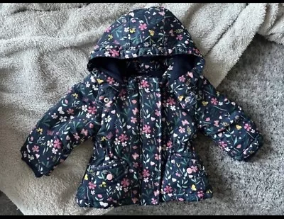 Baby Girls Primark Navy Patterned Coat 6-9 Months  • £3